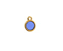 24K Gold (Plated) Transparent Sapphire Resin Round Focal 8x11mm