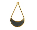 24K Gold (plated) Transparent Jet Resin Openwork Teardrop Focal 24x42mm