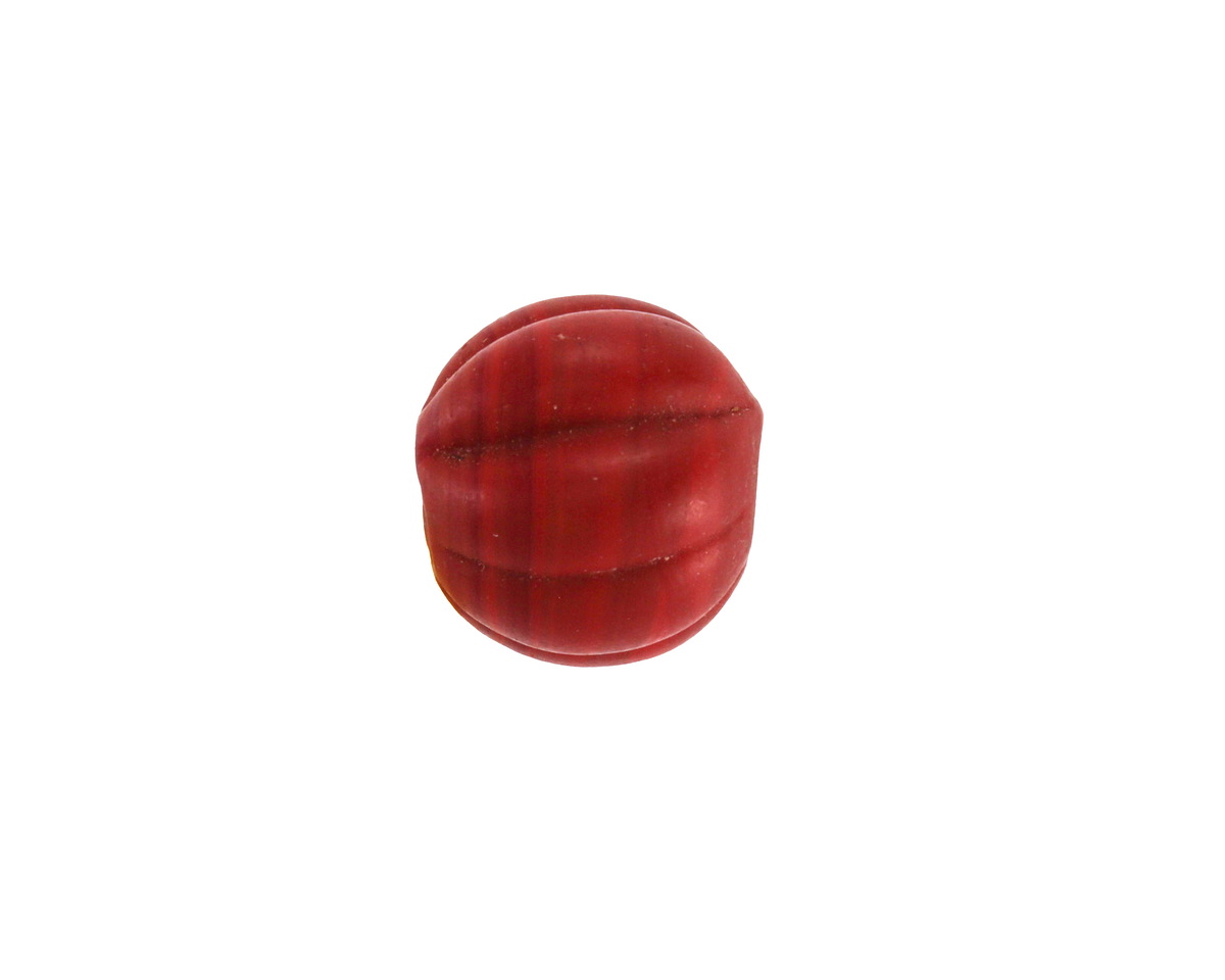 African Glass (Tanzania) Red Melon 14x15mm