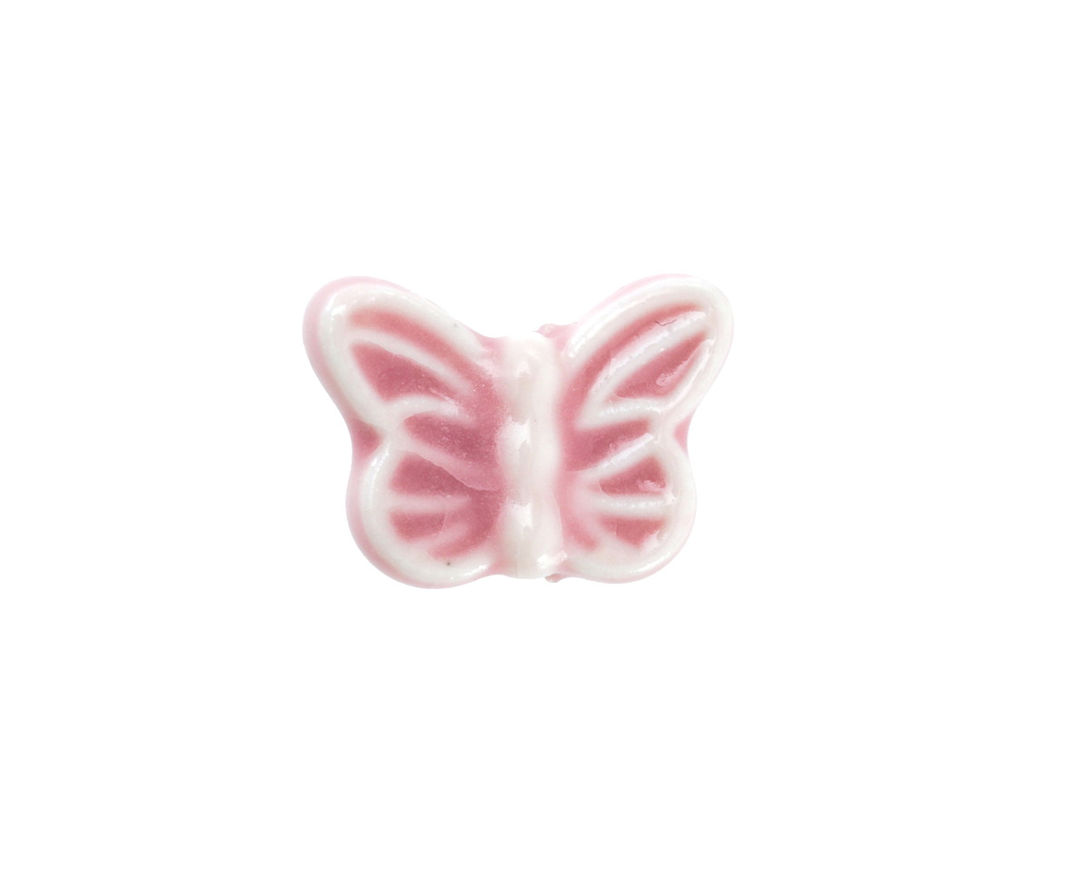 Light Amethyst Porcelain Butterfly 12x18mm