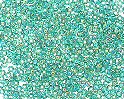 TOHO Transparent Rainbow Dark Peridot Round 11/0 Seed Bead