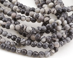Black Water Jasper Round 4mm