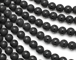 Black Onyx (matte w/ polished stripe) Round 10mm
