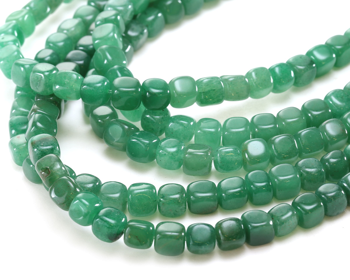 Green Aventurine Round Edge Cube 6-7mm