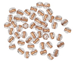 Czech Glass Copper Lined Crystal Fire Polished Round 4mm