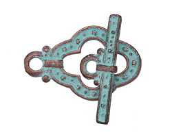 Mykonos Copper (plated) Patina Guinevere Toggle Clasp 21x31, Bar 29mm