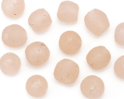 African Recycled Glass Rosaline Tumbled Round 9-11mm