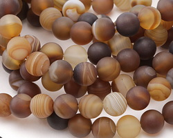 Brown Line Agate (matte) Round 8mm