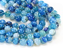 Aqua Blue Line Agate Round 10mm