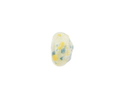 African Recycled Powder Glass Clear w/ Aqua & Yellow Flecks Rondelle 7-9x12-13mm
