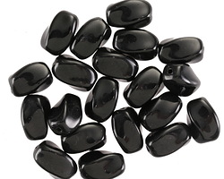 Czech Glass Jet Twisted Rice 9x6mm