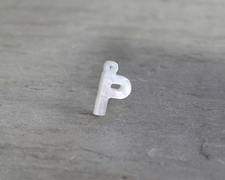 Mother of Pearl Letter "P" Charm 7x12mm