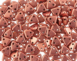 CzechMates Glass ColorTrends: Sueded Gold Lantana 2-Hole Triangle 6mm