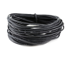 Antique Black Round Leather Cord 1.5mm, 16 feet