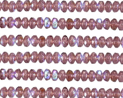 Czech Glass Textured Amethyst AB Fire Polished Rondelle 2.5x4mm