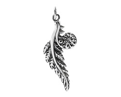 Nina Designs Sterling Silver Fern Pendant 14x34mm
