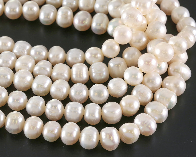 Pearly White Potato Pearl 8-9x9-10mm