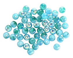 Czech Glass Aquamarine Waters AB Round Druk 4mm