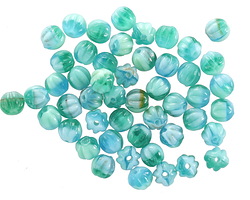 Czech Glass Aquamarine Waters Melon Round 4mm