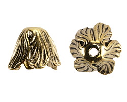 Antique Gold (plated) Flower Blossom Bead Cap 19x15mm