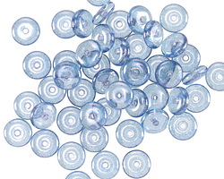 Czech Glass Light Sapphire w/ Silver Luster Spacer 2x6mm