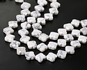 White Howlite Faceted Quatrefoil 13mm