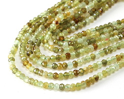 Green Garnet Microfaceted Rondelle 3x4mm