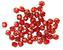 Czech Glass Ruby Red w/ Gold Fire Polished Round 4mm