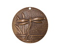 Vintaj Natural Brass Dragonfly Pond Coin 27mm