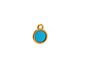 24K Gold (Plated) Transparent Turquoise Resin Round Focal 8x11mm