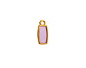 24K Gold (Plated) Transparent Lilac Resin Rectangle Focal 6x13mm