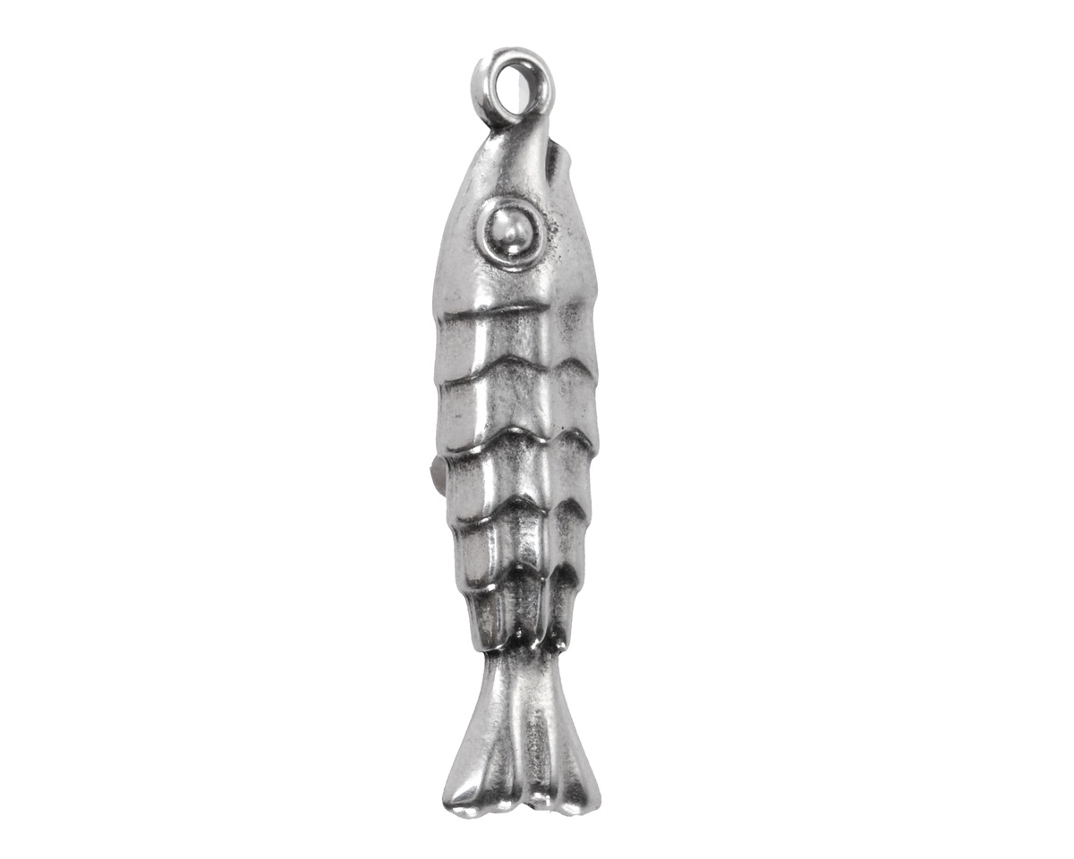 Antique Silver (plated) Fish Focal 8x32mm