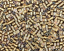 TOHO Crystal (with Gold Lining) Triangle 11/0 Seed Bead