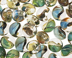 Unicorne Beads Glass Multi Forest Teardrop 7x9mm