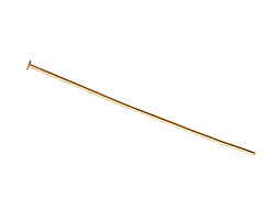Satin Hamilton Gold (plated) Headpin 2", 20 gauge