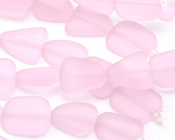 Blossom Pink Beach-Style Glass Flat Freeform 15x13-15mm