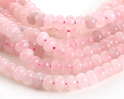 Rose Quartz Rondelle 4x6mm