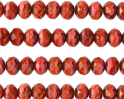Czech Glass Bronzed Coral Reef Fire Polished Rondelle 5x7mm