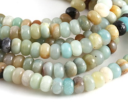 Black Gold Amazonite (light) Rondelle 5x8mm