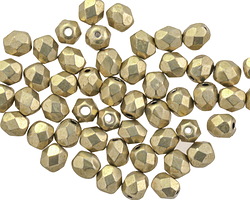 Czech Glass ColorTrends: Sueded Gold Cloud Dream Fire Polished Round 4mm