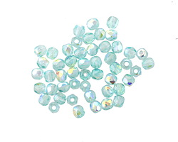 Czech Glass Aquamarine AB Fire Polished Round 3mm