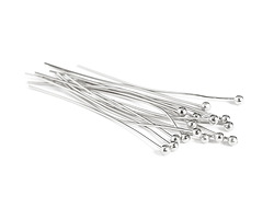 Silver (plated) Ball Head Pin 1.5", 24 gauge