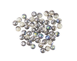 Czech Glass White AB w/ Silver Round Druk 3mm