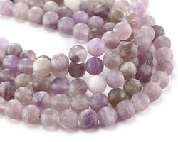Lavender Amethyst (matte - dark) Round 10mm