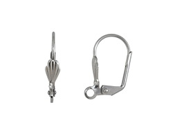 Stainless Steel Leverback Shell Earring w/ Open Loop 10x18mm (50 pieces)