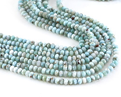 Larimar (A) Microfaceted Rondelle 3x4mm