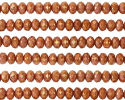 Czech Glass Clay w/ Gold Luster Fire Polished Rondelle 3x5mm