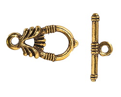 Mykonos Antique Gold (plated) Ornate Toggle Clasp Set, 28x14mm Toggle, 27mm Bar