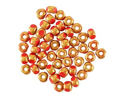 Czech Glass Matte Hyacinth w/ Antique Gold Trica Beads 3x4mm