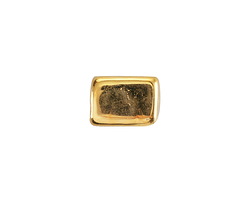 Mykonos Metalized Ceramic Gold Rectangle Tube 10x8mm